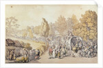 Cartoon depicting country folk leaving for the town, 1818 by Thomas Rowlandson