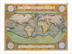 Typus Orbis Terrarum, map of the world, from Ortelius's 'Theatrum Orbis Terrarum', Antwerp, 1570 by Abraham Ortelius