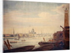 View of the Temple, St. Paul's, and Blackfriars Bridge, from Maltby's Shot Manufactory, 1760 by English School