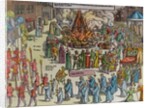 The Burning of the Remains of Martin Bucer and Paul Fagius on Market Hill in Cambridge in 1557 by English School