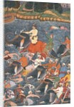 Emperor Akbar crossing the River Ganges in 1567 by Mughal School