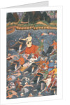 Emperor Akbar crossing the River Ganges in 1567 by Mughal School