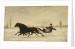 David Marsh in Horse-Drawn Sleigh in a Winter Landscape, 1880 by Peter B. West