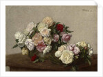Roses in a Bowl and Dish, 1885 by Ignace Henri Jean Fantin-Latour