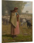 Young Girl Guarding her Sheep, c.1860-62 by Jean-Francois Millet