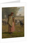 Young Girl Guarding her Sheep, c.1860-62 by Jean-Francois Millet