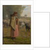 Young Girl Guarding her Sheep, c.1860-62 by Jean-Francois Millet
