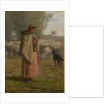 Young Girl Guarding her Sheep, c.1860-62 by Jean-Francois Millet