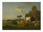 Cattle and Sheep in a Landscape, c.1855 by Constant-Emile Troyon