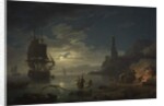 Coastal Scene in Moonlight, 1769 by Claude Joseph Vernet