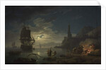 Coastal Scene in Moonlight, 1769 by Claude Joseph Vernet
