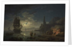 Coastal Scene in Moonlight, 1769 by Claude Joseph Vernet