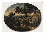 Rocky Landscape with Hunters, c.1635 by Gaspard Poussin Dughet
