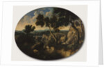 Rocky Landscape with Hunters, c.1635 by Gaspard Poussin Dughet