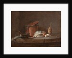 Kitchen Utensils with Leeks, Fish, and Eggs, c.1734 by Jean-Baptiste Simeon Chardin