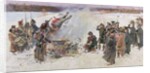 Burning of Standards in 1812, 1896, fragment of 'The Berezina Panorama', 1896 by Wojciech Kossak