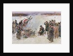 Burning of Standards in 1812, 1896, fragment of 'The Berezina Panorama', 1896 by Wojciech Kossak