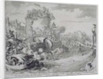 Vienna Print Cycle, Conquering Tabor Island on the Outskirts of Leopoldstadt, 1683 by Romeyn de Hooghe
