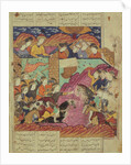 Battle between Feradin and Zahaki by Persian School