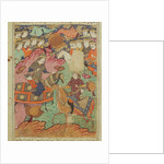 Duel on horseback between Rostam and Afrasiab by Persian School