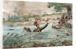 Death of Prince Joseph Poniatowski in the Elstera River, 1813 by French School