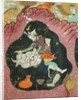 Rostam killing the White Demon in a cave by Persian School