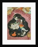 Rostam killing the White Demon in a cave by Persian School