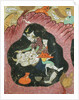 Rostam killing the White Demon in a cave by Persian School