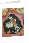 Rostam killing the White Demon in a cave by Persian School