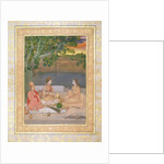 A woman with her maids in rural gardens, late 17th century by Persian School