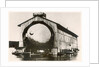 The prototype airship Zeppelin LZ1 in floating hangar in the Bay of Manzell, Lake Constance, Friedrichshafen, 1900 by German Photographer