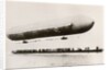 The first flight of the prototype airship Zeppelin LZ1, shown above a boat on Lake Constance, Friedrichshafen, 2nd July 1900 by German Photographer