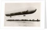 The first flight of the prototype airship Zeppelin LZ1, shown above a boat on Lake Constance, Friedrichshafen, 2nd July 1900 by German Photographer