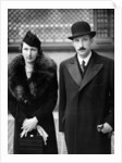 King Boris and Queen Joanna of Bulgaria outside the Ritz hotel, London 2nd November 1937 by German Photographer
