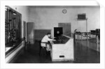 Control desk of a transmission facility in Hamburg, c.1934, by German Photographer
