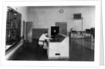 Control desk of a transmission facility in Hamburg, c.1934, by German Photographer
