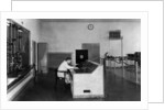 Control desk of a transmission facility in Hamburg, c.1934, by German Photographer