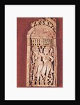 Carved Indian plaque depicting two female figures under a torana by School Afghan