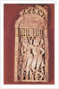 Carved Indian plaque depicting two female figures under a torana by School Afghan