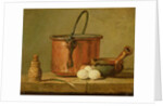Still Life of Cooking Utensils, Cauldron, Frying Pan and Eggs by Jean-Baptiste Simeon Chardin