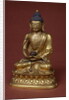 Buddha Amitayus seated in meditation holding the vase of nectar in his lap by Tibetan School
