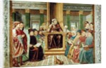St. Augustine Reading Rhetoric and Philosophy at the School of Rome, 1464-65 by Benozzo di Lese di Sandro Gozzoli