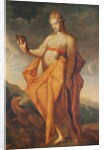 Leto, pregnant with the twins Artemis and Apollo, with the eagle of Zeus at her feet by Hendrik Goltzius