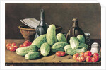 Still Life with Cucumbers and Tomatoese, 18th century by Luis Egidio Menendez or Melendez