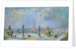 The Place de la Concorde, Paris by Albert-Charles Lebourg