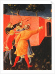 The Crucifixion and Stoning of SS. Cosmas and Damian, detail of their tormentors, predella from the Annalena Altarpiece, 1434 by Fra Angelico