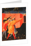 The Crucifixion and Stoning of SS. Cosmas and Damian, detail of their tormentors, predella from the Annalena Altarpiece, 1434 by Fra Angelico