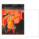 The Crucifixion and Stoning of SS. Cosmas and Damian, detail of their tormentors, predella from the Annalena Altarpiece, 1434 by Fra Angelico