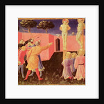 The Crucifixion and Stoning of SS. Cosmas and Damian, predella from the Annalena Altarpiece, 1434 by Fra Angelico