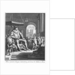 Master Janotus harangues Gargantua to give back the bells by Pierre Tanje